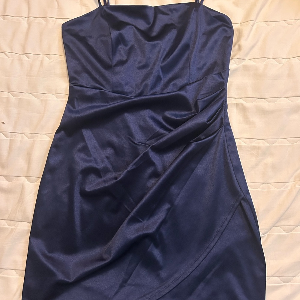 Emerald Sundae Blue Ruched Sheath Dress